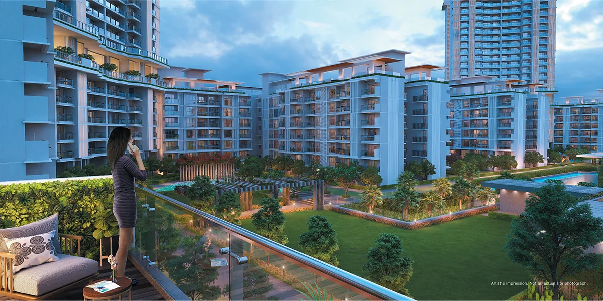 Godrej Palm Retreat luxury sundeck and low-rise resort residence exterior